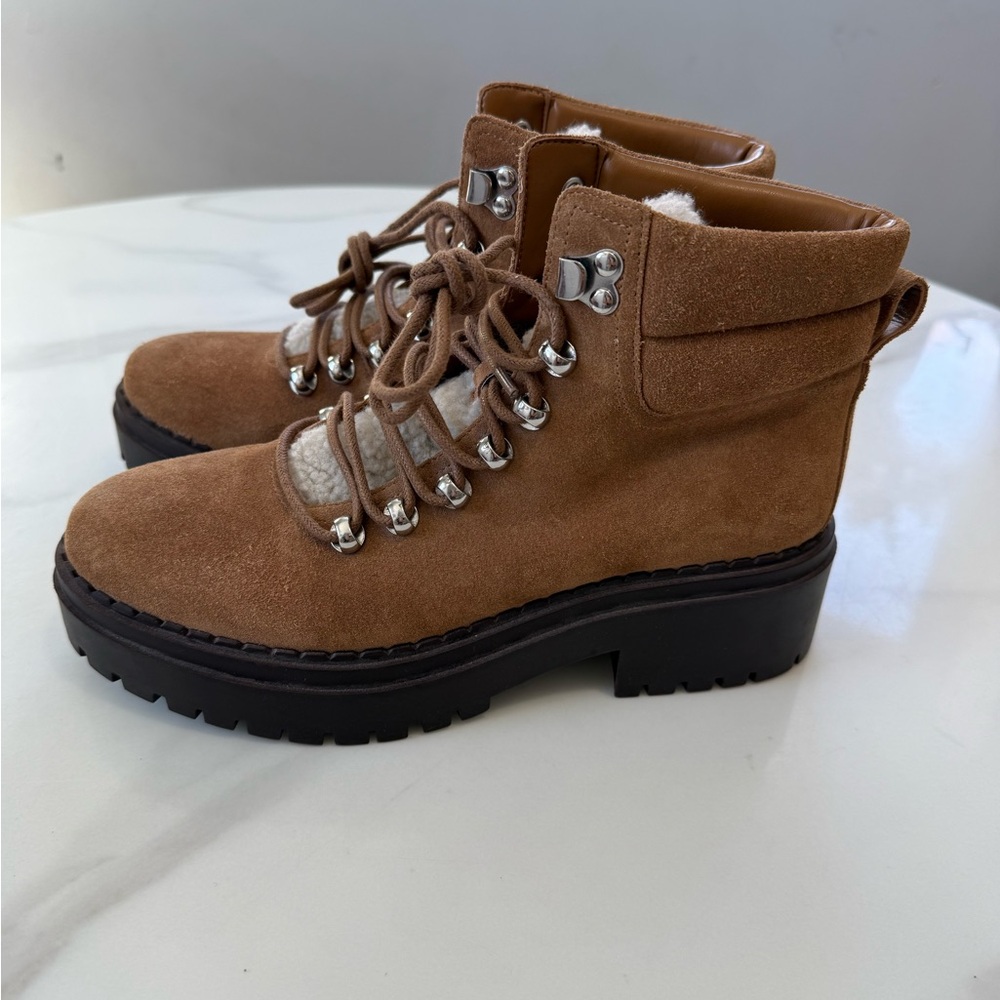 Marc Fisher Tan Suede Lace Up Boots